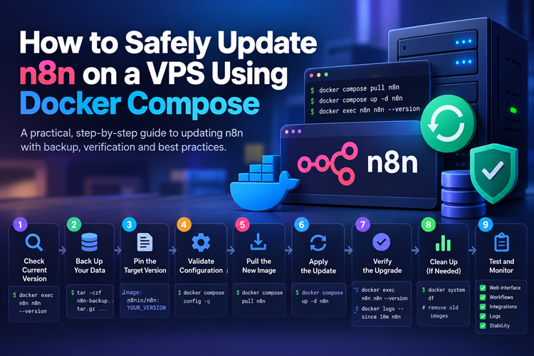 How to Safely Update n8n on a Self-Hosted VPS Using Docker Compose